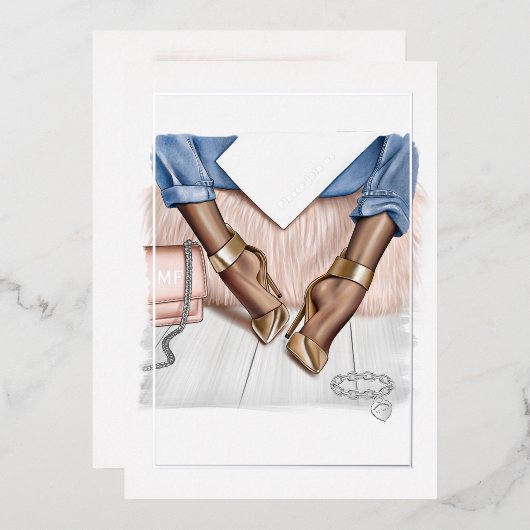 Glam Chic Fashion Show Foil Invitation (Recto/Verso)