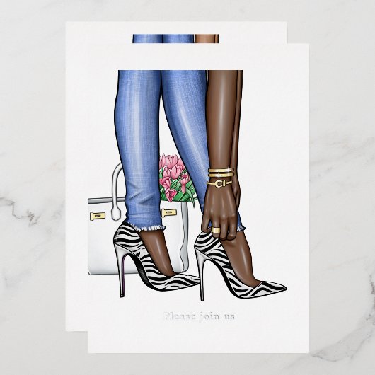 Glam Chic Fashion Show Foil Invitation (Recto/Verso)