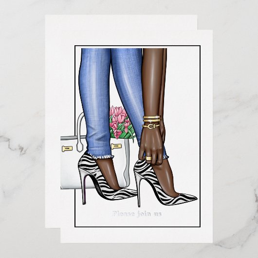 Glam Chic Fashion Show Foil Invitation (Recto/Verso)