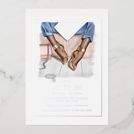 Glam Chic Fashion Show Foil Invitation (Recto)