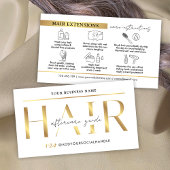 Glam Chic Gold Hair Extensions Verzorgingsinstruct Visitekaartje