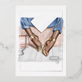 Glam Chic Mode Show Folie Uitnodiging (Voorkant)