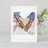 Glam Chic Mode Show Folie Uitnodiging (Staand Voorkant)