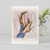 Glam Chic Mode Show Folie Uitnodiging (Staand Voorkant)