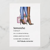 Glam Chic Mode Show Folie Uitnodiging (Achterkant)