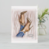 Glam Chic Mode Show Folie Uitnodiging (Staand Voorkant)