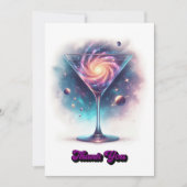 Glam Chic Retro Martini Galaxy Glass Design Bedankkaart (Voorkant)