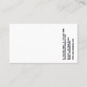 Glam Chic Zebra Carte de visite de mode (Dos)