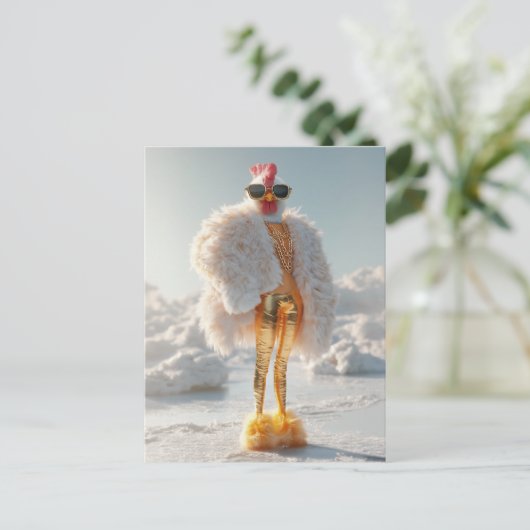 Glam Chicken op Ice Briefkaart (Staand voorkant)