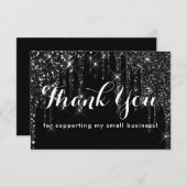 Glam Classy Black Glitter Drivers Bedankkaart (Voorkant / Achterkant)