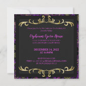 Glam coloré Gold Invitation Anniversaire (Dos)