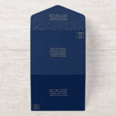 Glam Confetti bruiloft echte Folie geperst All In One Uitnodiging (Buiten)