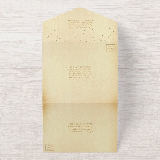  Glam Confetti bruiloft echte Folie geperst All In One Uitnodiging (Buiten)