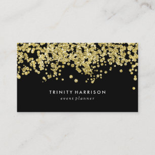 Glam Confetti   Chic Faux Gold Foil Visitekaartje