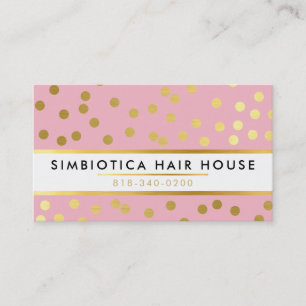 GLAM CONFETTI modern stippenpatroon gouden bord ro Visitekaartje