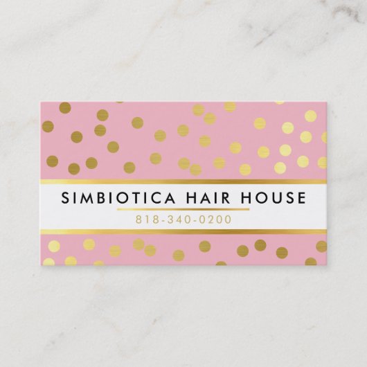 GLAM CONFETTI modern stippenpatroon gouden bord ro Visitekaartje (Voorkant)