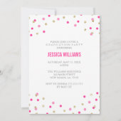 Glam Confetti rose et or Invitations de graduation (Dos)