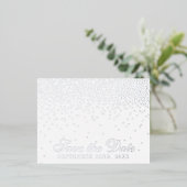 Glam Confetti Wedding Save the Date Real Folie Uitnodiging Briefkaart (Staand Voorkant)