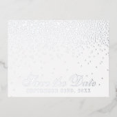  Glam Confetti Wedding Save the Date Real Folie Uitnodiging Briefkaart (Voorkant)