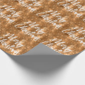 Glam Copper Floral Glitter Merry Kerstscript Cadeaupapier (Hoek)