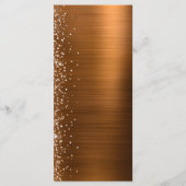 Glam Copper Glitter Brushed Metal Wedding Menu (Achterkant)