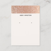 Glam Copper Glitter Earning Display Visitekaartje (Voorkant)