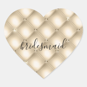 Glam Crème Champagne Diamant Hart Sticker
