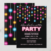 Glam Dance Lights Bachelorette Kaart (Voorkant / Achterkant)