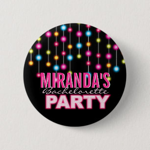 Glam Dance Lights Bachelorette Party Button