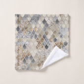 Glam de sirène gris argenté or #1 (Gant de toilette)