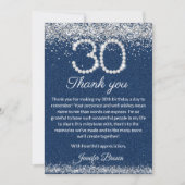 Glam Denim & Diamonds 30e verjaardag Bedankkaart (Voorkant)