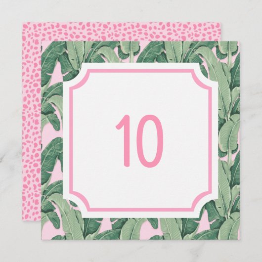 Glam d'été rose | Numéro de table (Devant / Derrière)