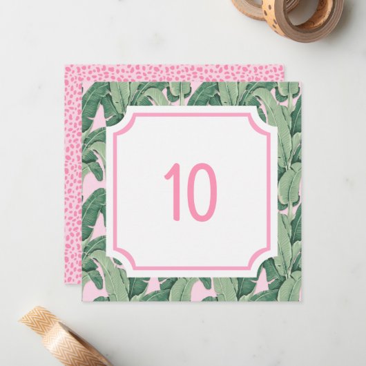 Glam d'été rose | Numéro de table (Devant/Arrière en situation)