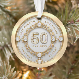 Glam Diamond & Gold Frame 50e anniversaire de Mari