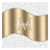 Glam Diamonds, Goud Monogram, Script Naam Sticker (Voorkant)