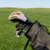 Glam Diamonds op Roze, Gouden Monogram, Script Naa Golfheadcover (Insitu)