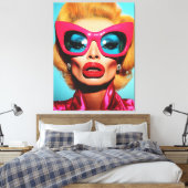 Glam Diva in retrotinten Canvas Afdruk (Insitu (Slaapkamer))