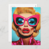 Glam Diva in retrotinten Feestdagenkaart (Voorkant / Achterkant)