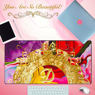 Glam d'or Motivation initiale D Monogramme Abstrai