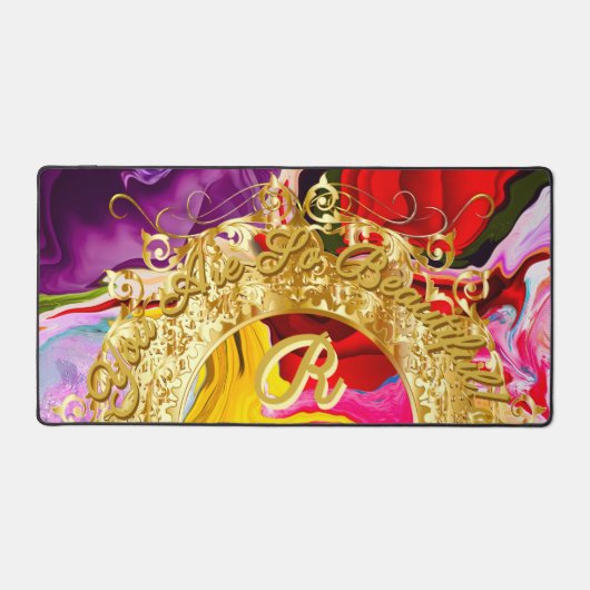 Glam d'or Motivation initiale R Monogramme Abstrai (Recto)