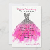 Glam Dress Quinceañera Invitation (Devant)