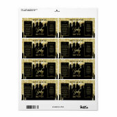 Glam-druppelaar voor zwart en goudkleurig etiket (Full Sheet)