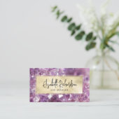 Glam Elegant Luxe Boho Amethist Crystal Visitekaartje (Staand voorkant)