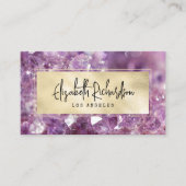 Glam Elegant Luxe Boho Amethist Crystal Visitekaartje (Voorkant)