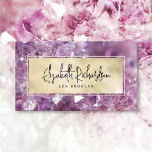 Glam Elegant Luxe Boho Amethist Crystal Visitekaartje