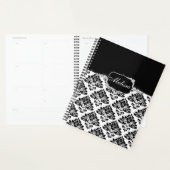 Glam Elegant noir blanc Damas Diamants Bain Mat (Devant avec enveloppe)