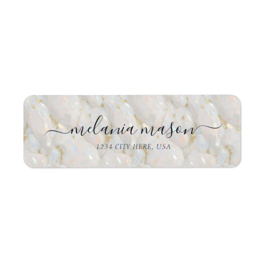 Glam Elegant Opal Stone Etiket (Voorkant)