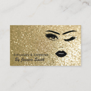 Glam elegante gouden glittery meisje gezicht visitekaartje