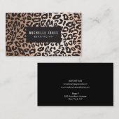 Glam Empreinte de léopard Stylist Salon Cartes de  (Devant / Derrière)