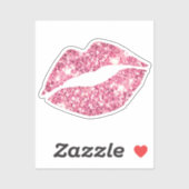 Glam esthetische Girly Pink Glitter Lips Sticker (Vel)